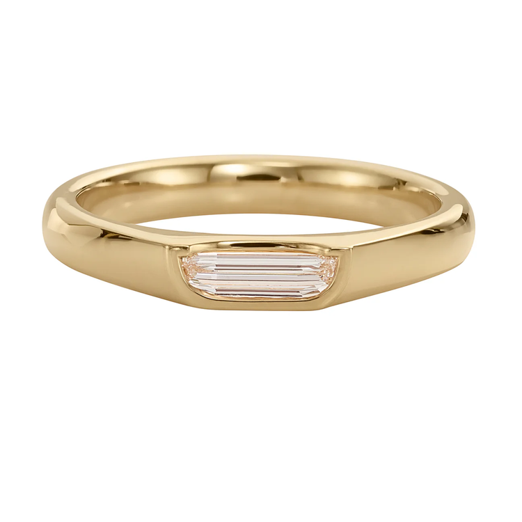 Artemer Minimalist Half Moon Diamond Band