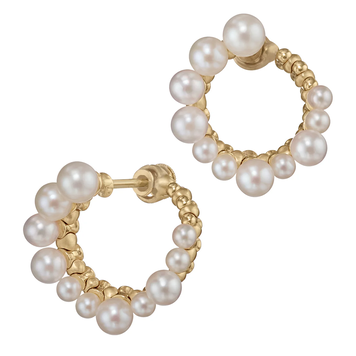 Artemer Freshwater Pearl Spiral Hoop Earrings