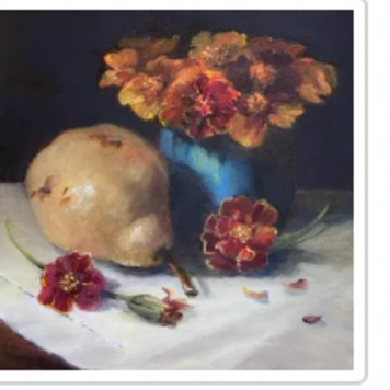 Julie Ann- Vancouver Pear Flowrs Still LIfe - Original OIl