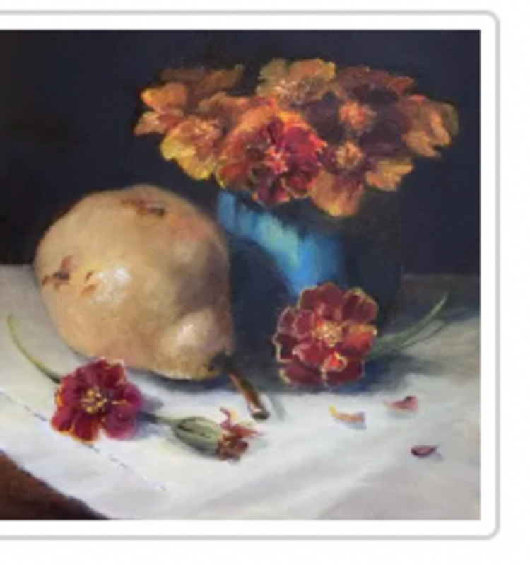 Julie Ann- Vancouver Pear Flowrs Still LIfe - Original OIl