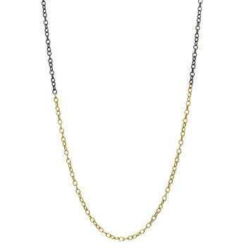 925SUNEERA Alexis Two-Tone Black Rhodium Finish Sterling Silver and 14k Yellow Gold Chain 18"