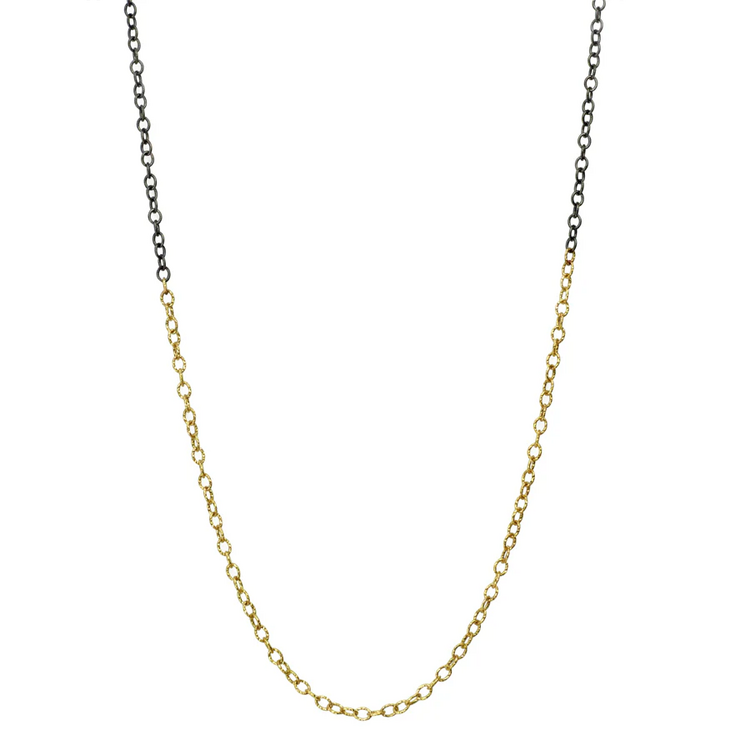 925SUNEERA Alexis Two-Tone Black Rhodium Finish Sterling Silver and 14k Yellow Gold Chain 18"
