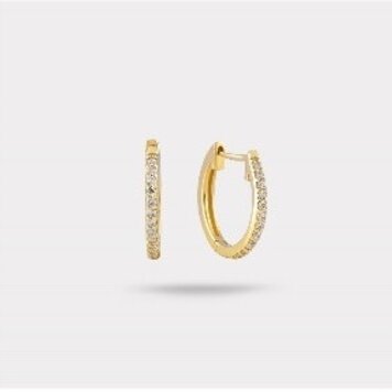 Diamond and Gold Huggie Earrings