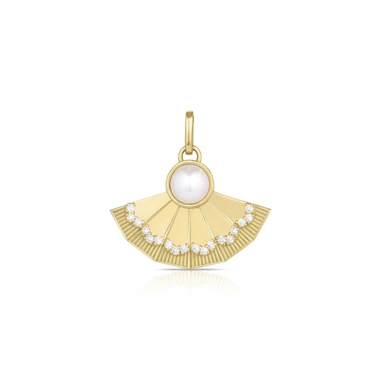 M. Spalten Large Pearl Fan Charm