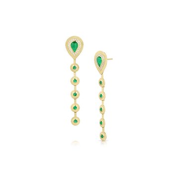 M. Spalten Emerald and Diamond Palm Earrings