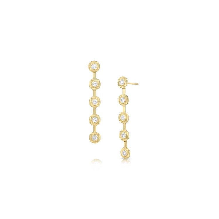 M. Spalten Diamond Sunbeam Stiletto Earrings