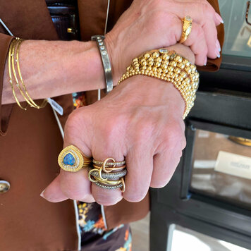 M. Spalten Opal Triplet Heart Sunbeam Ring