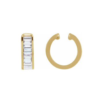 Elements by E79 Baguette Diamond Ear Cuff /Yellow Gold
