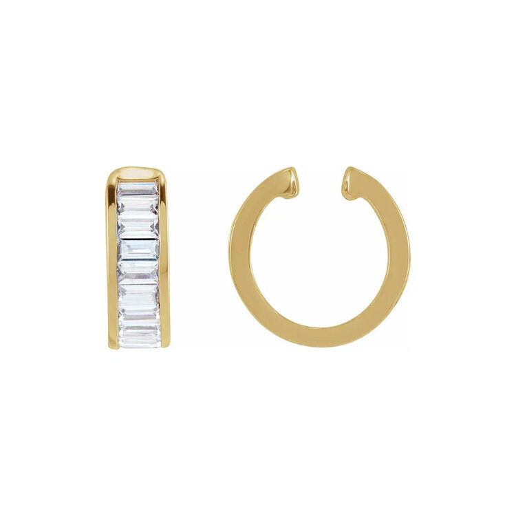 Elements by E79 Baguette Diamond Ear Cuff /Yellow Gold