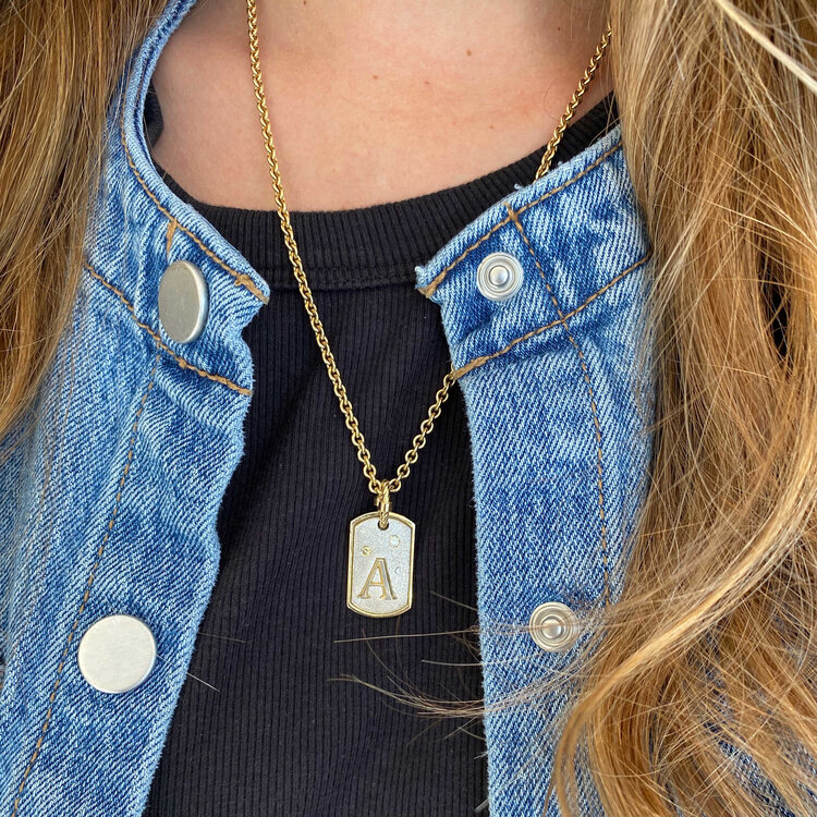 Miles McNeel Monogram A Medium Tag Pendant