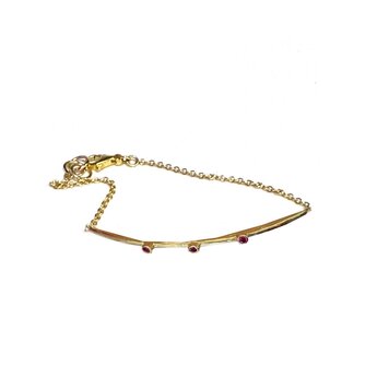 Delicate Gold Bar Braclet / Ruby