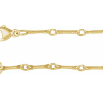 Elements by E79 Bar Chain Bracelet 14k Yellow 7"