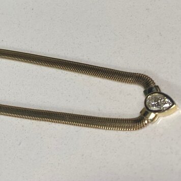 Elements by E79 Necklace Single Pear Diamond 16' Yellow Gold Chain 14K / 0.5 tcw