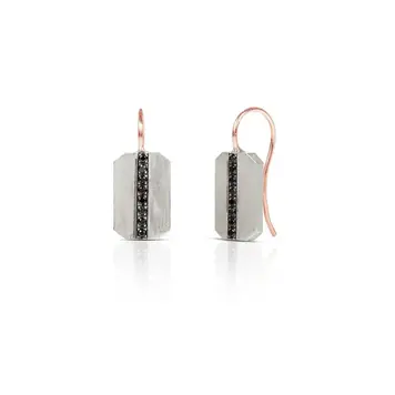 925SUNEERA Lane Earrings Vintage Finish Sterling Silver with Black Diamonds