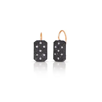 925SUNEERA Rain Earrings Rhodium Plated Silver and Scattered Diamonds