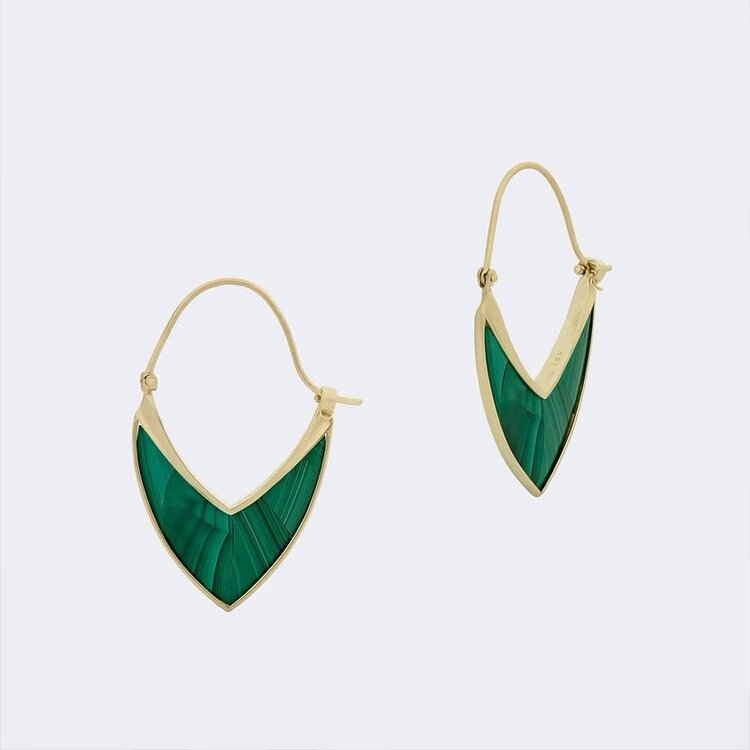 Mercurius Malachite Intarsia Hoops