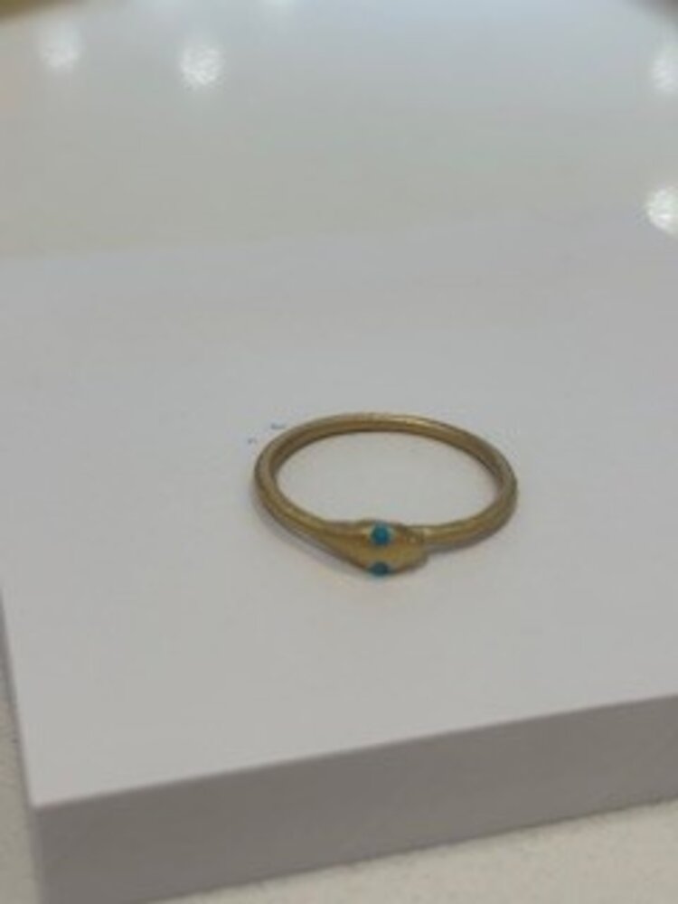 Petite Baleine Petite Baleine Ouroboro Snake Ring Turquoise