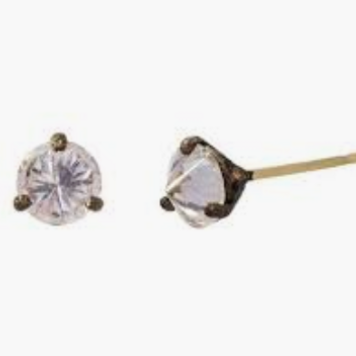 TAP Earrings: 14k WG Darkened Prong Set Diamond Studs, 1.02ct
