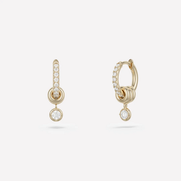 Spinelli Kilcollin Zahra Pavé Yellow Gold  White Diamond Earrings