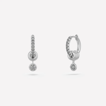 Spinelli Kilcollin Zahra Pavé Silver Gris Earrings
