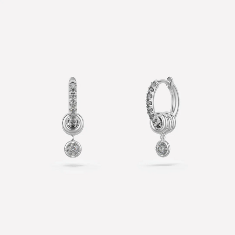 Spinelli Kilcollin Zahra Pavé Silver Gris Earrings