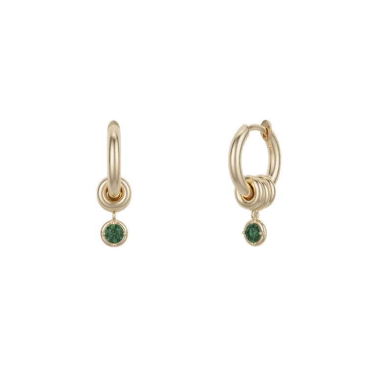 Spinelli Kilcollin Zahra Yellow Gold Emerald Earrings
