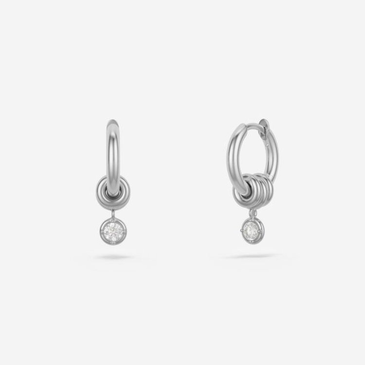 Spinelli Kilcollin Zahra Hoop Earrings White Gold White Diamond