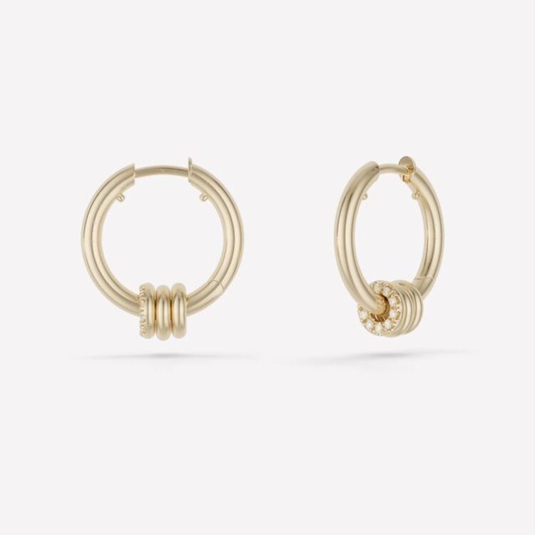 Spinelli Kilcollin Nevine Max Yellow Gold Pavé Hoop (Single)