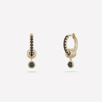 Spinelli Kilcollin Zahra Pavé Yellow Gold Noir Earrings