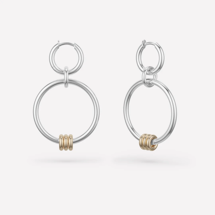 Spinelli Kilcollin Asha Sterling Silver And Yellow Gold Hoops