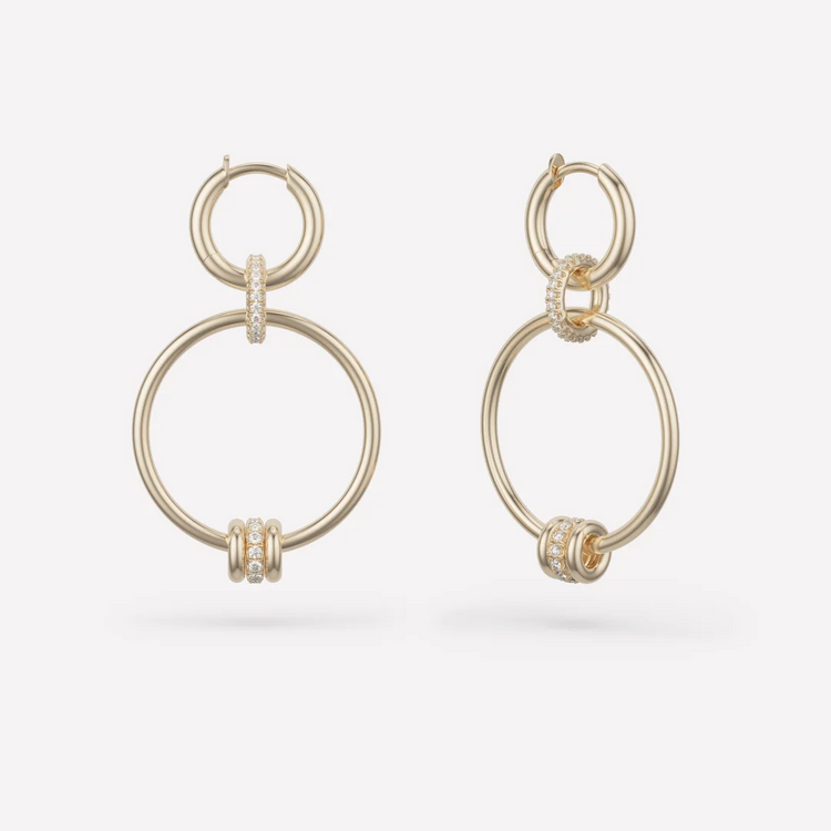 Spinelli Kilcollin Asha Yellow Gold Pavé Hoops