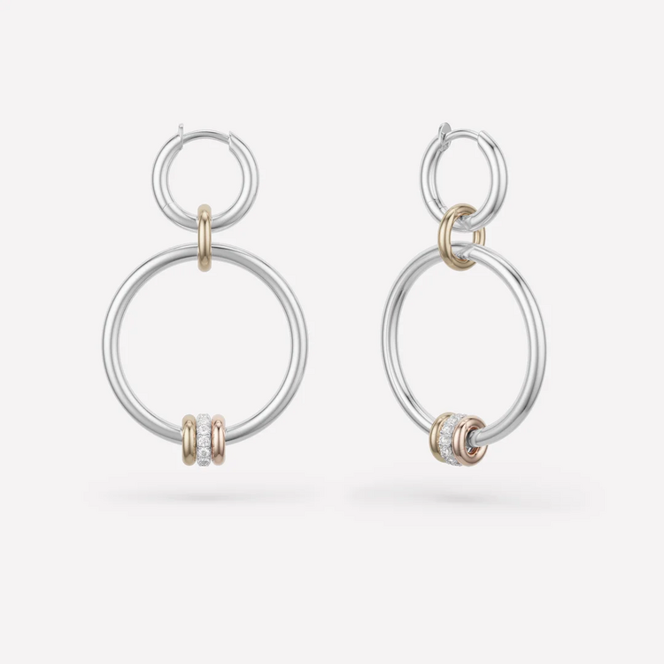 Spinelli Kilcollin Asha Mixed Metal Pavé Hoops
