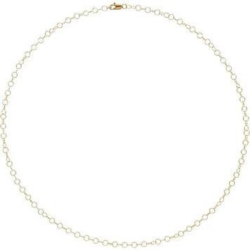 Elements by E79  Chain Necklaces 14K Yellow Gold 3.5 mm Round Cable 18" Chain