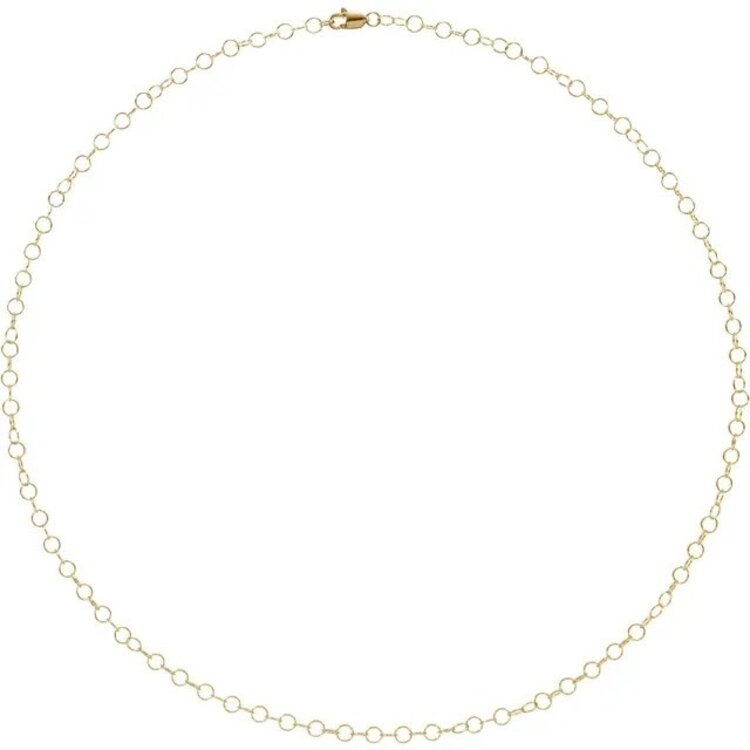 Elements by E79  Chain Necklaces 14K Yellow Gold 3.5 mm Round Cable 18" Chain