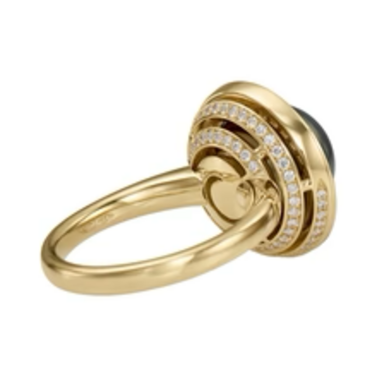 Artemer Cassini Tahitian Pearl & Diamond Halo 18K Gold Ring