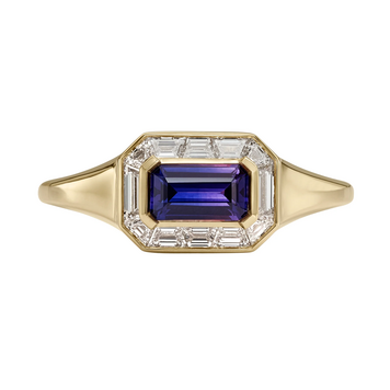 Artemer Violet Sapphire Halo Engagement Ring