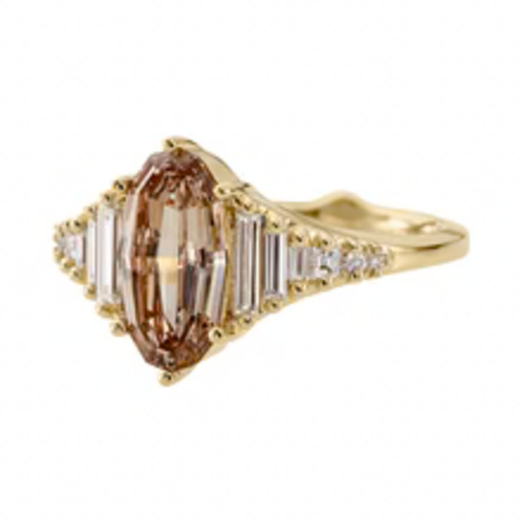 Artemer Zeppelin Fancy Color Brown Diamond Engagement Ring in Oval Step Cut