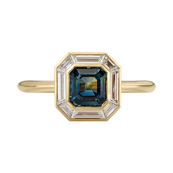 Artemer Dawn Parti Sapphire & Diamond Halo Engagement Ring