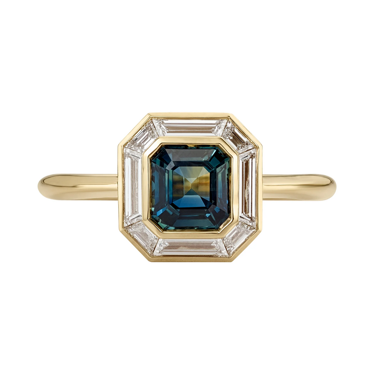 Artemer Dawn Parti Sapphire & Diamond Halo Engagement Ring