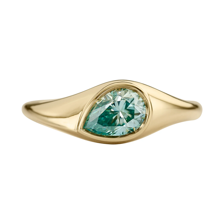 Artemer Glacier Light Blue Moissanite Solitaire Ring