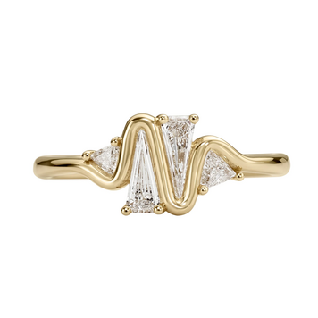 Artemer Heartbeat Engagement Ring with Diamond Triangles