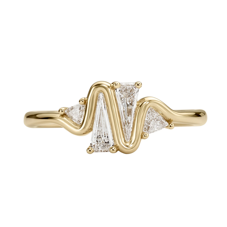 Artemer Heartbeat Engagement Ring with Diamond Triangles