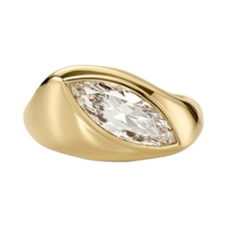 Artemer Longitude 18K Gold Marquise Solitaire Engagement Ring