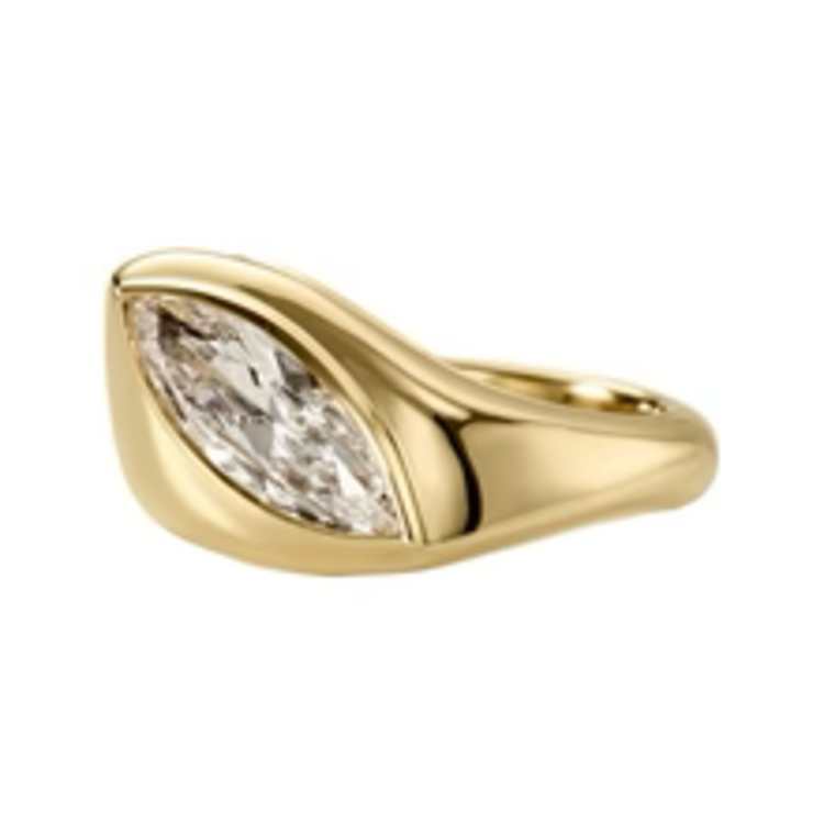 Artemer Longitude 18K Gold Marquise Solitaire Engagement Ring