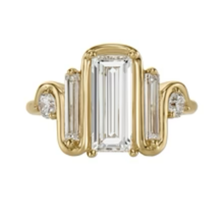 Artemer Triple Baguette Diamond Wave Ring (Large)