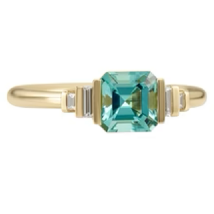 Artemer Atlantis Tourmaline Engagement Ring in Asscher Cut