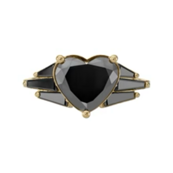 Artemer Black Diamond Winged Heart Engagement Ring