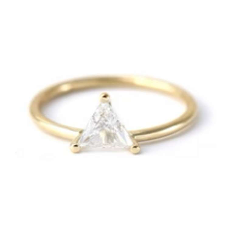 Artemer Trillion Diamond Ring in Prong Setting 0.5 Carat