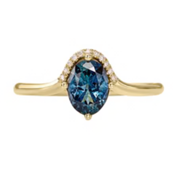 Artemer Teal Sapphire Engagement Ring - One Carat
