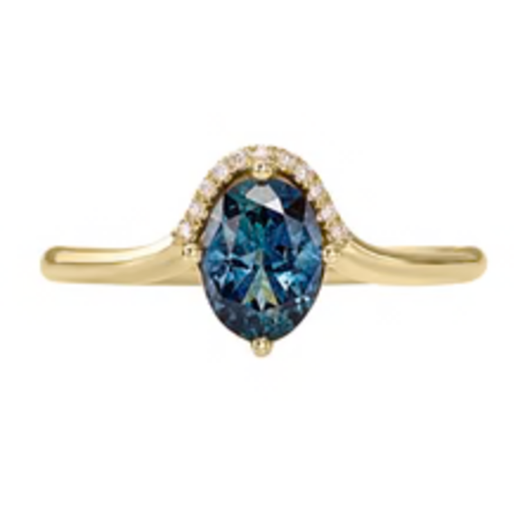 Artemer Teal Sapphire Engagement Ring - One Carat
